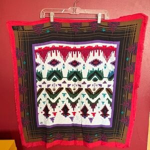 Vtg Woolrich Geometric 100% Cotton Scarf Made in Italy